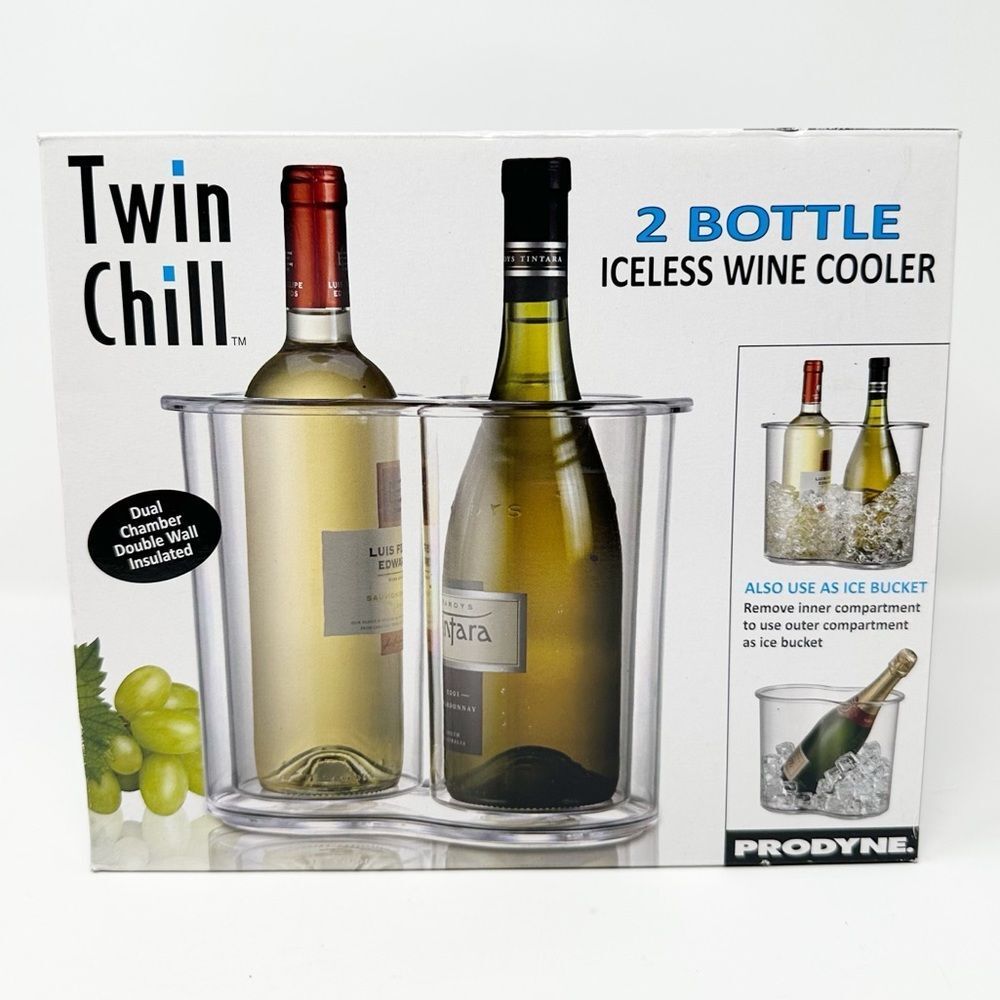 NEW IN BOX PRODYNE TWIN CHILL‎ ICELESS WINE COOLER